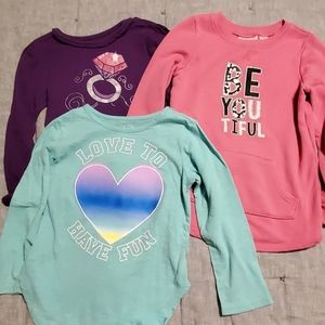 Bundle of 3 girls long sleeve shirts